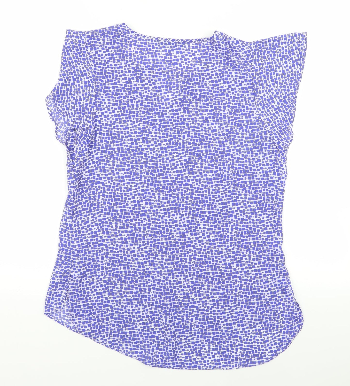 dunnes Womens Blue Geometric  Basic Blouse Size 8