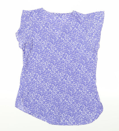 dunnes Womens Blue Geometric  Basic Blouse Size 8
