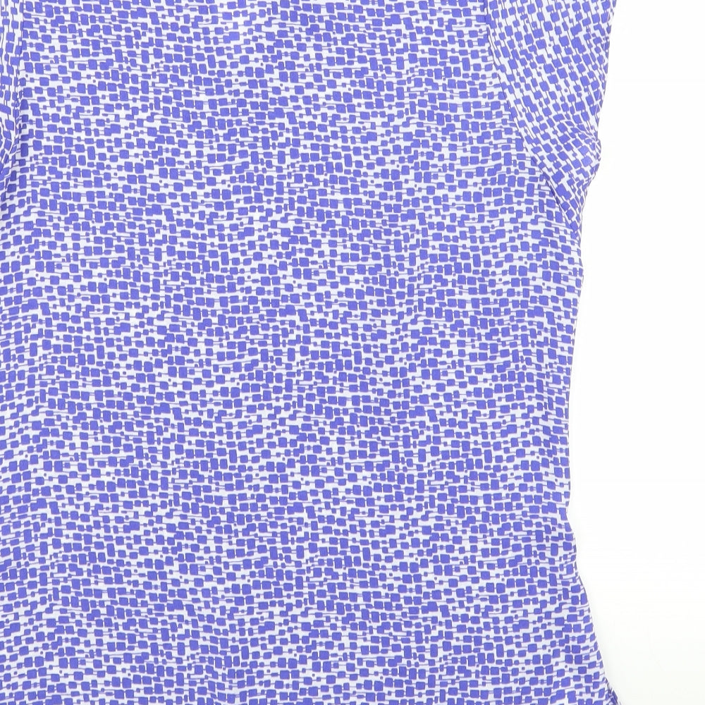 dunnes Womens Blue Geometric  Basic Blouse Size 8