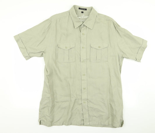 Asda George Mens Green    Button-Up Size L