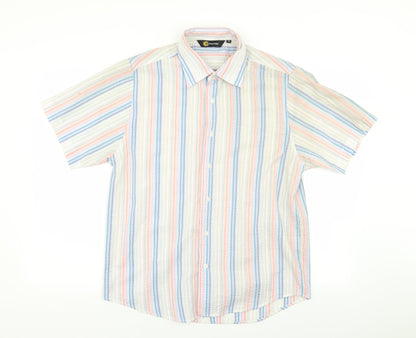 Mens UK Size M Cutting Edge Multicoloured  Button-Up Short Sleeve Casual Shirt