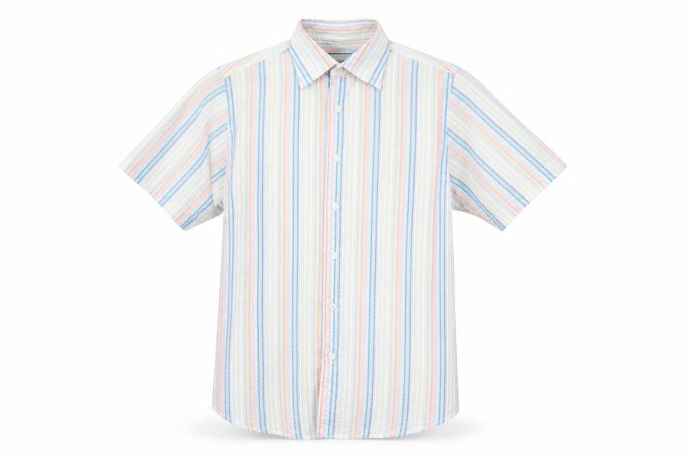 Mens UK Size M Cutting Edge Multicoloured  Button-Up Short Sleeve Casual Shirt