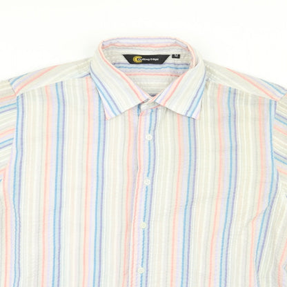 Mens UK Size M Cutting Edge Multicoloured  Button-Up Short Sleeve Casual Shirt