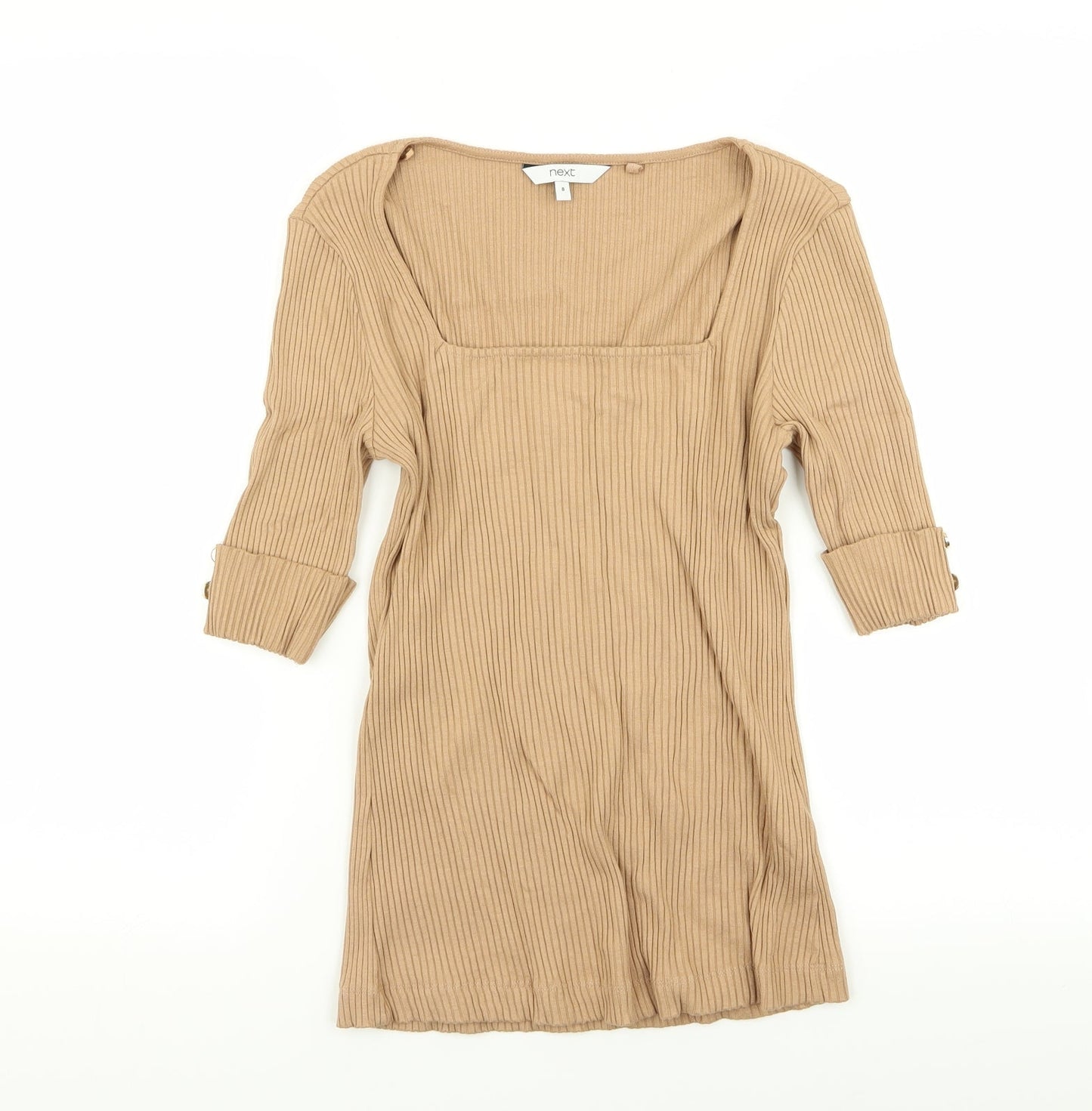 Womens UK Size 8 NEXT Beige Basic T-Shirt