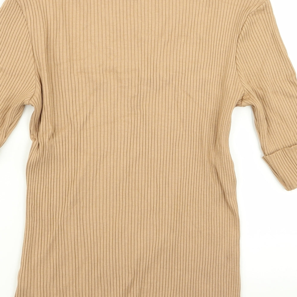 Womens UK Size 8 NEXT Beige Basic T-Shirt