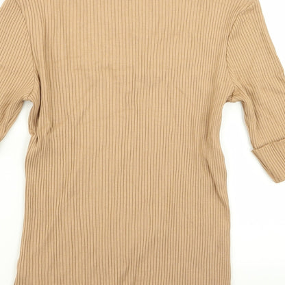 Womens UK Size 8 NEXT Beige Basic T-Shirt