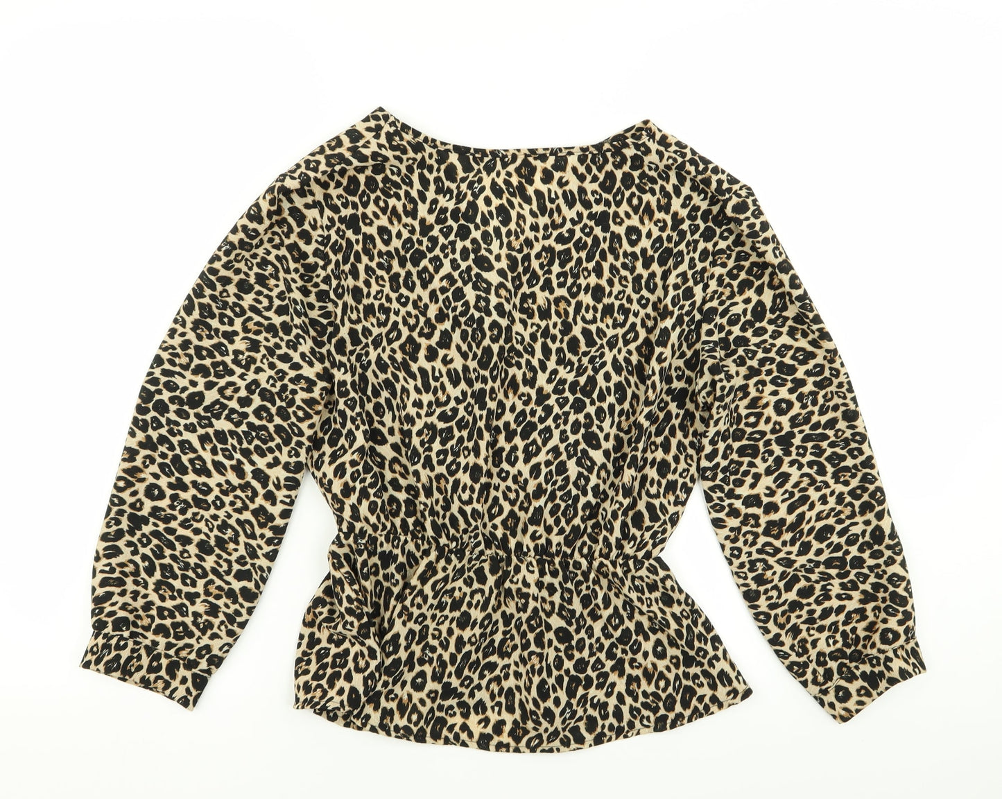 Boohoo Womens Multicoloured Animal Print  Basic Blouse Size 10