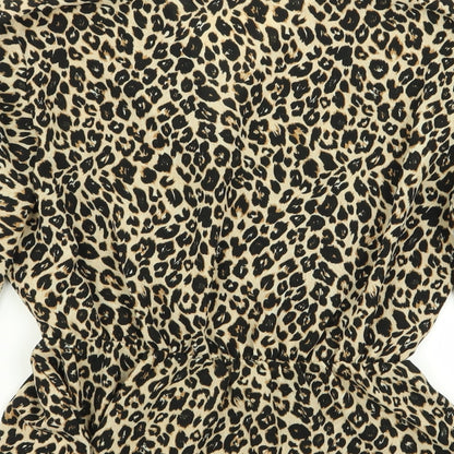 Boohoo Womens Multicoloured Animal Print  Basic Blouse Size 10