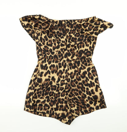 New Look Womens Multicoloured Animal Print  Playsuit One-Piece Size 8
