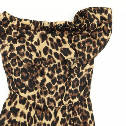 New Look Womens Multicoloured Animal Print  Playsuit One-Piece Size 8