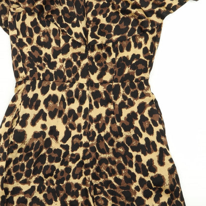 New Look Womens Multicoloured Animal Print  Playsuit One-Piece Size 8