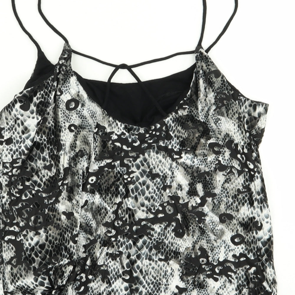 Womens UK Size 10 Topshop Multicoloured Basic Tank
