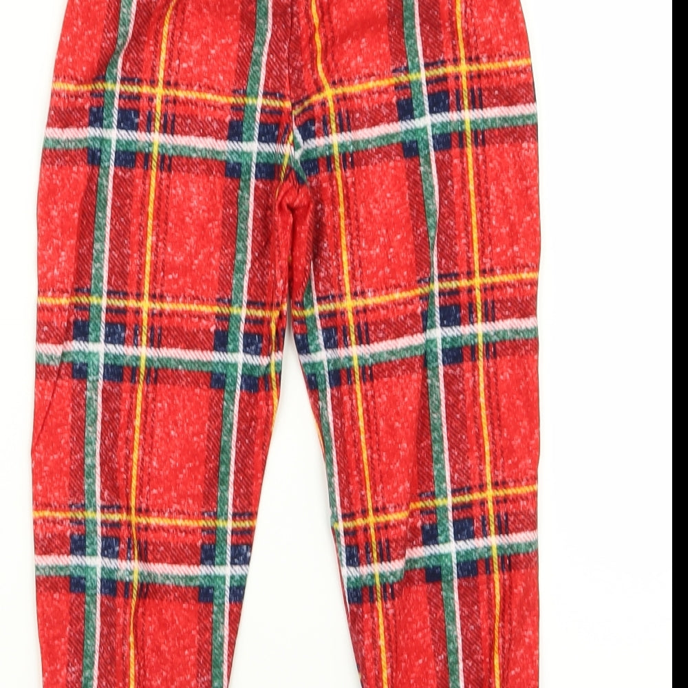 Matalan Girls Red Check  Cami Pyjama Pants Size 6 Years