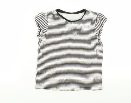 Asda George Girls Multicoloured Striped  Basic T-Shirt Size 4-5 Years