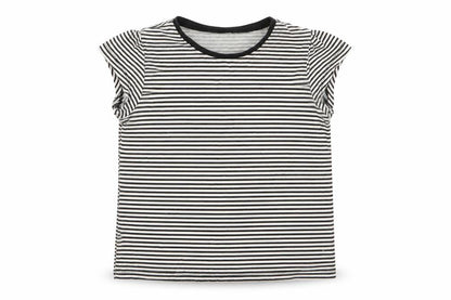 Front view of Asda George girls’ multicoloured striped basic t-shirt, size 4-5, years