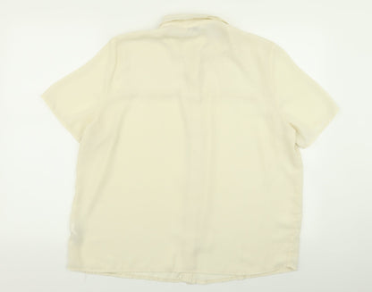 Asda George Womens Ivory Geometric  Basic Button-Up Size 18