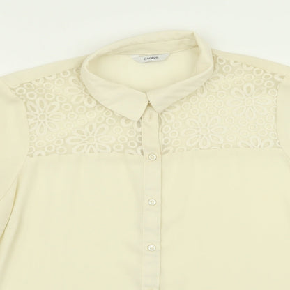 Asda George Womens Ivory Geometric  Basic Button-Up Size 18
