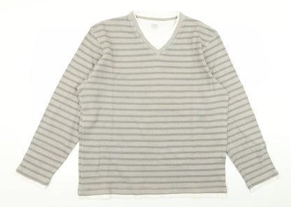 Easy Mens Multicoloured Striped  Pullover Jumper Size L