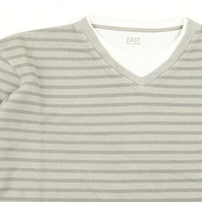 Easy Mens Multicoloured Striped  Pullover Jumper Size L