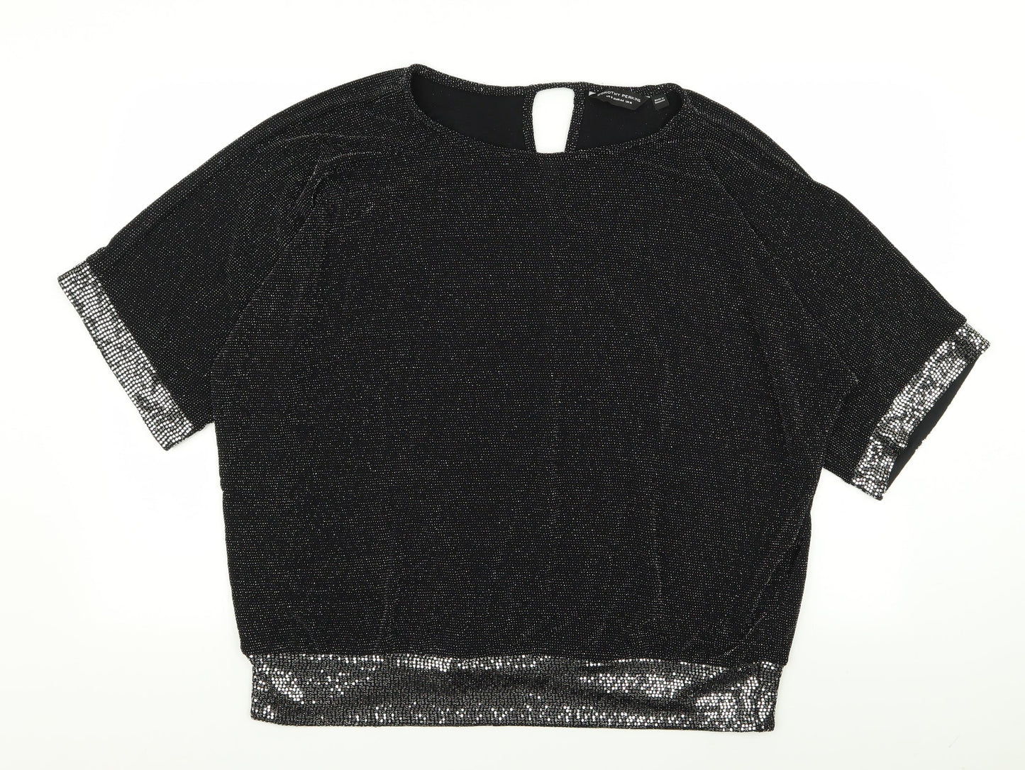 Womens UK Size 16 Dorothy Perkins Black Basic Blouse