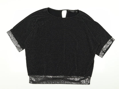Womens UK Size 16 Dorothy Perkins Black Basic Blouse