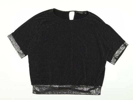 Womens UK Size 16 Dorothy Perkins Black Basic Blouse