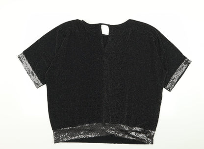 Womens UK Size 16 Dorothy Perkins Black Basic Blouse