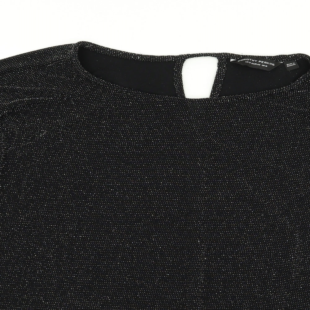 Womens UK Size 16 Dorothy Perkins Black Basic Blouse