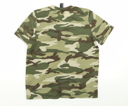 FOREVER 21 Womens Multicoloured Camouflage  Basic T-Shirt Size S