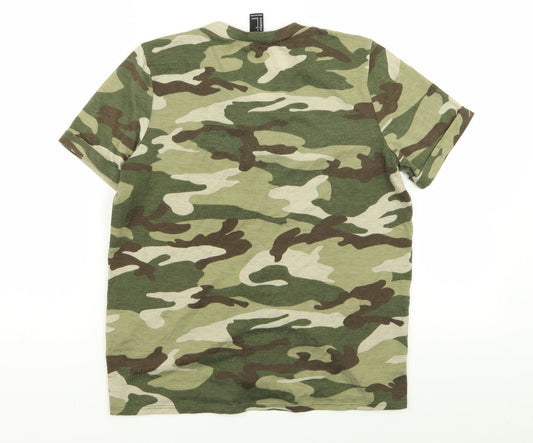 FOREVER 21 Womens Multicoloured Camouflage  Basic T-Shirt Size S