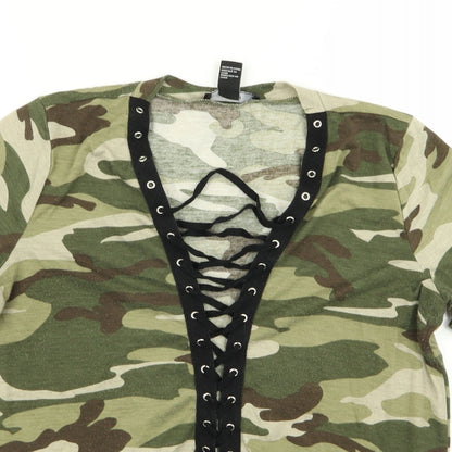 FOREVER 21 Womens Multicoloured Camouflage  Basic T-Shirt Size S