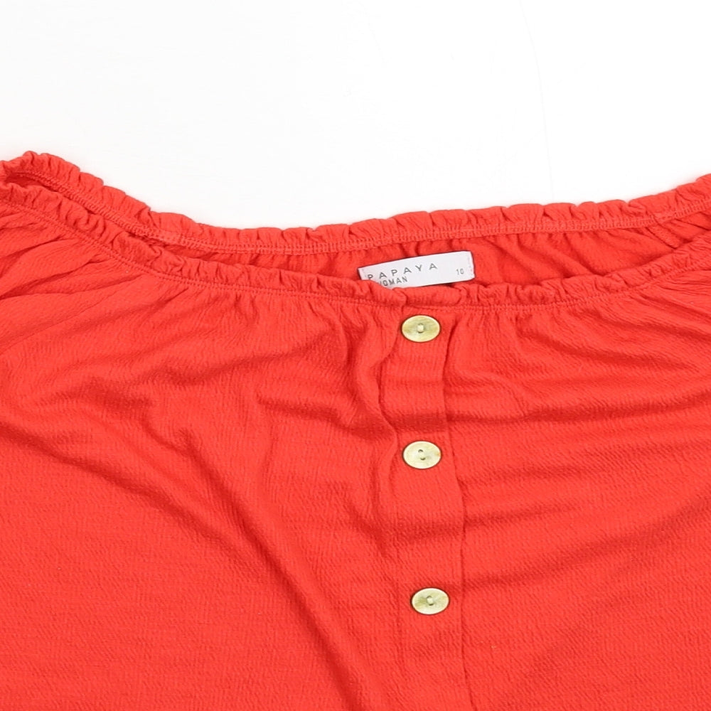 Papaya Womens Red   Basic Blouse Size 10