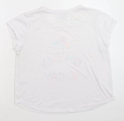 Womens UK Size 10 Matalan White Basic T-Shirt