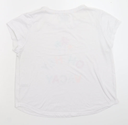 Womens UK Size 10 Matalan White Basic T-Shirt