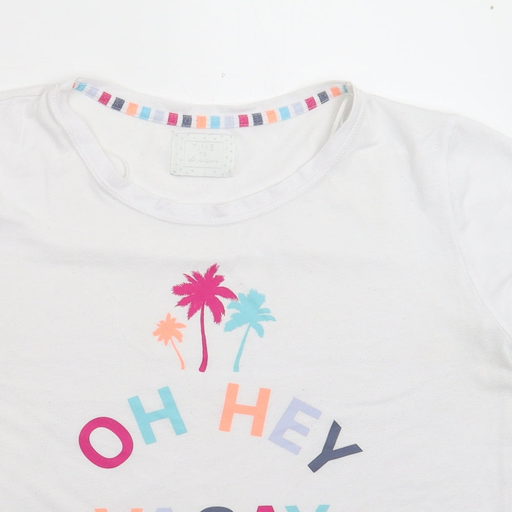 Womens UK Size 10 Matalan White Basic T-Shirt