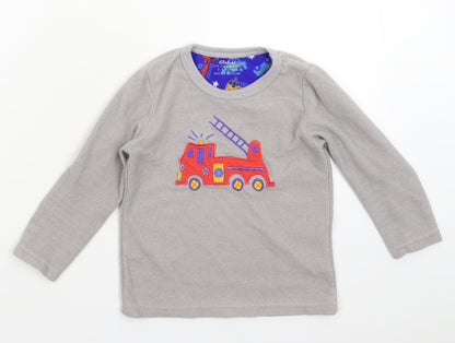 Rebel Girls Grey Solid Fleece Top Pyjama Top Size 3-4 Years