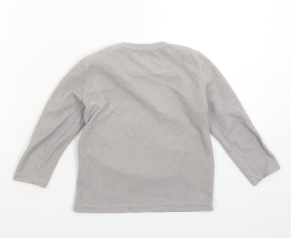 Rebel Girls Grey Solid Fleece Top Pyjama Top Size 3-4 Years