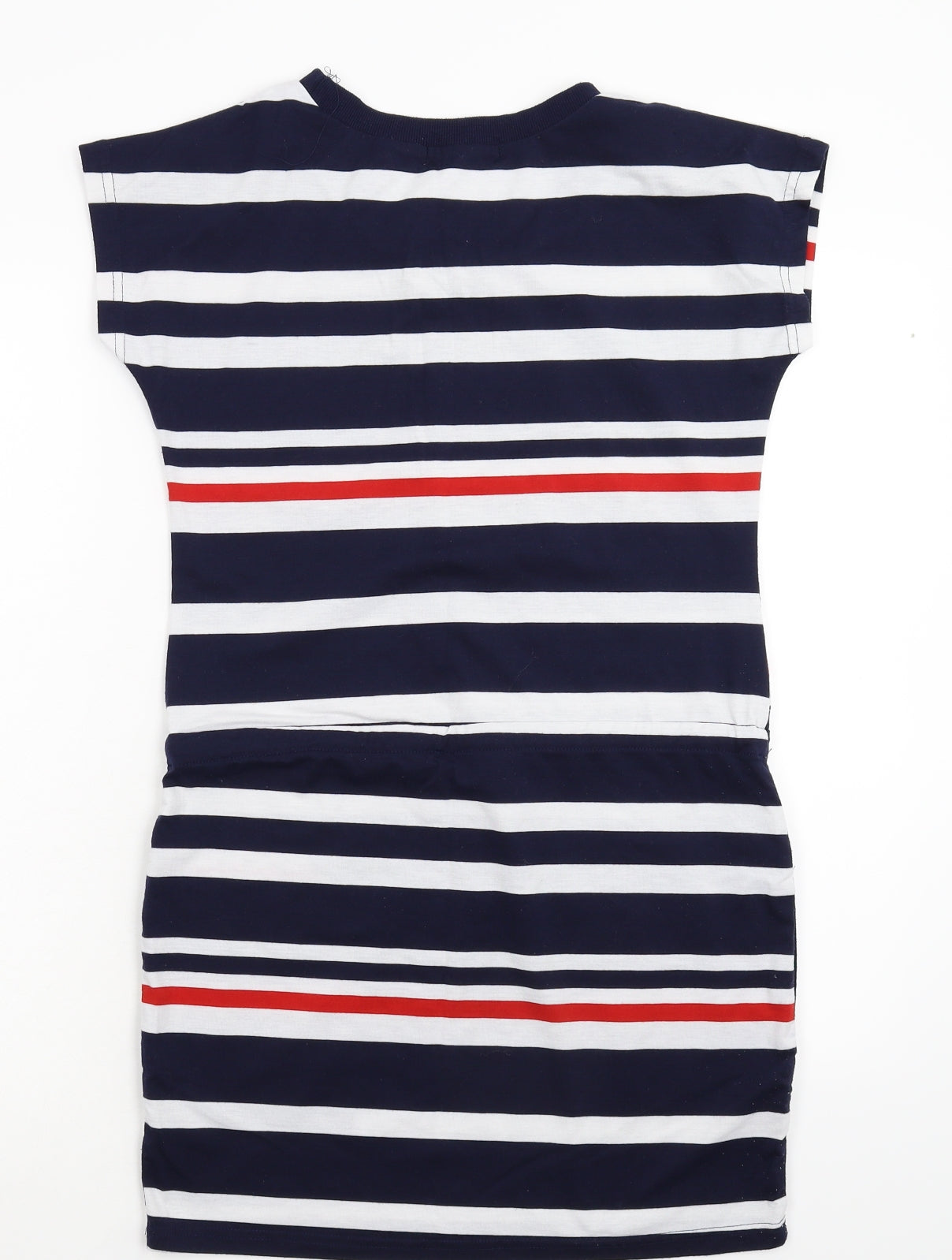 Fancy Qube Womens Blue Striped  T-Shirt Dress  Size L