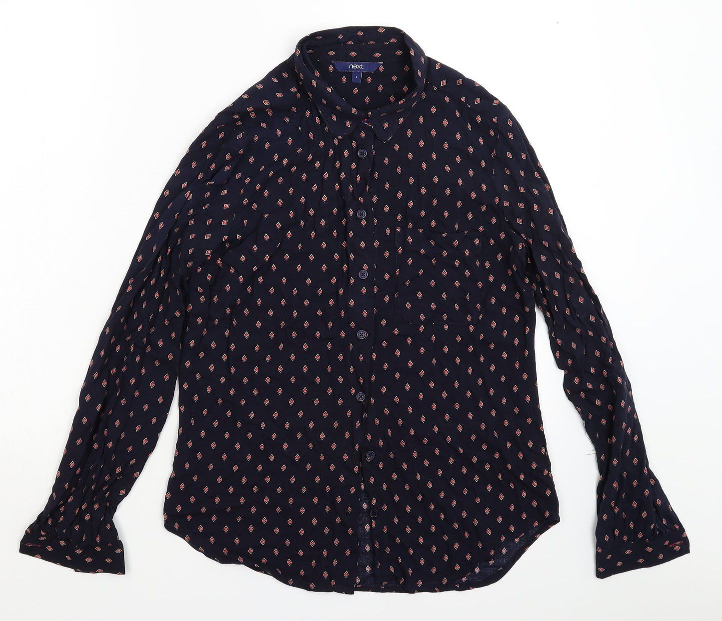 Womens UK Size 6 NEXT Blue Basic Button-Up