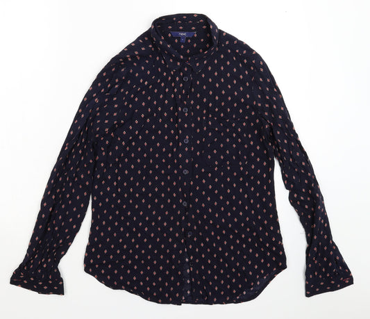 Womens UK Size 6 NEXT Blue Basic Button-Up