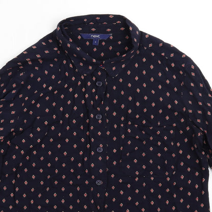 Womens UK Size 6 NEXT Blue Basic Button-Up
