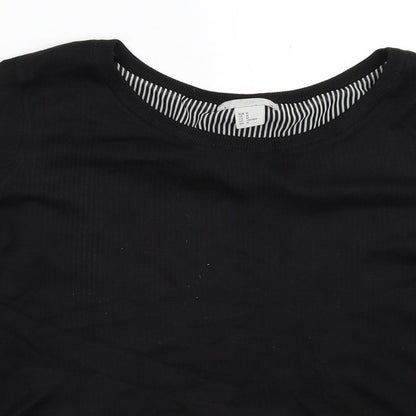 H&M Womens Black  Knit Pullover Jumper Size M