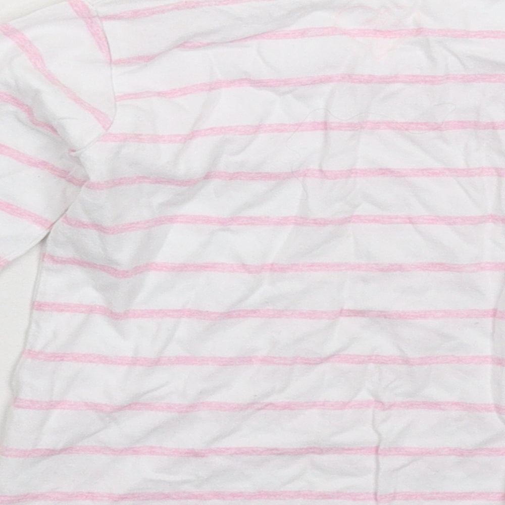 E-vie Girls White Striped  Basic T-Shirt Size 3 Years