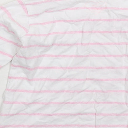 E-vie Girls White Striped  Basic T-Shirt Size 3 Years
