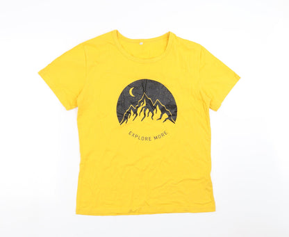 Womens UK Size XL Preworn Yellow Basic T-Shirt