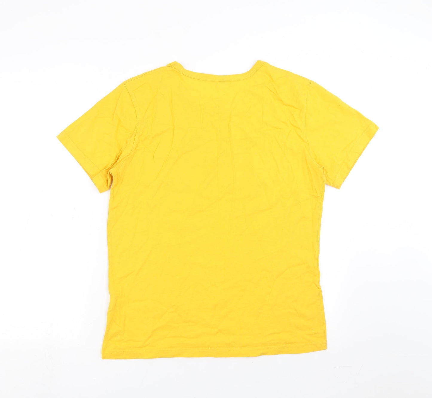 Womens UK Size XL Preworn Yellow Basic T-Shirt