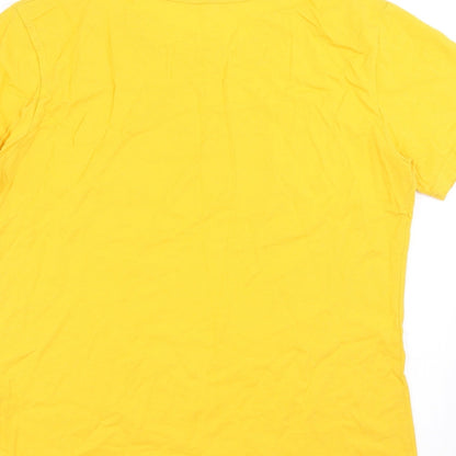 Womens UK Size XL Preworn Yellow Basic T-Shirt