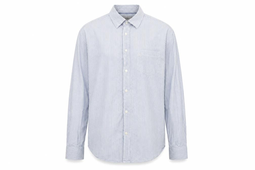 Mens UK Size L Marks and Spencer Blue  Button-Up Long Sleeve Casual Shirt