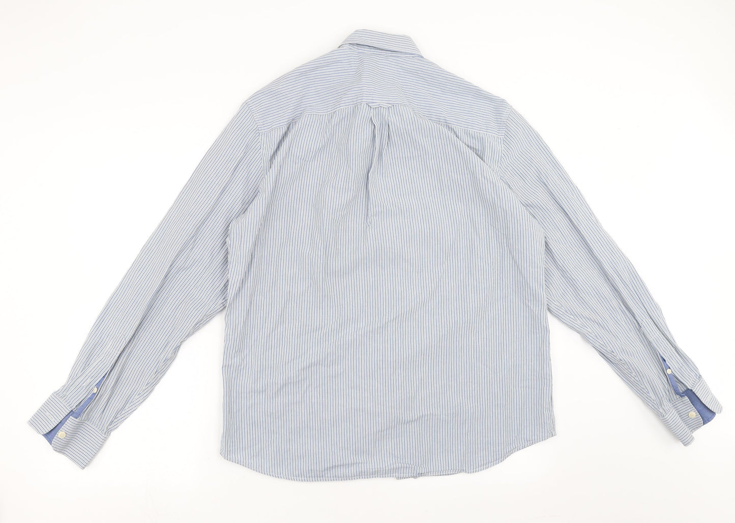 Mens UK Size L Marks and Spencer Blue  Button-Up Long Sleeve Casual Shirt