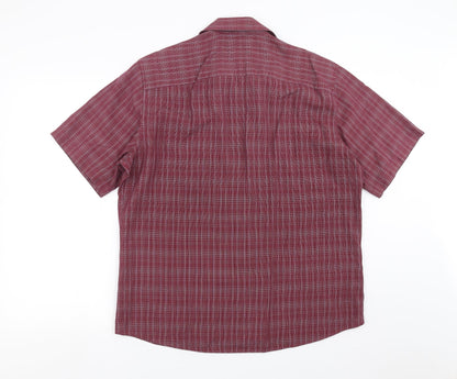 Mens UK Size L Marks and Spencer Purple  Button-Up Short Sleeve Casual Shirt
